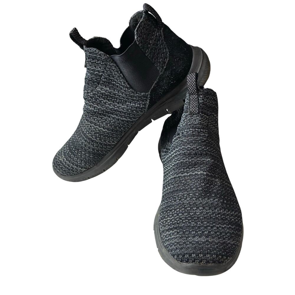 Skechers Flex Appeal 2.0 High Card Slip-On Shoes Womens 9.5 Black Heather Light